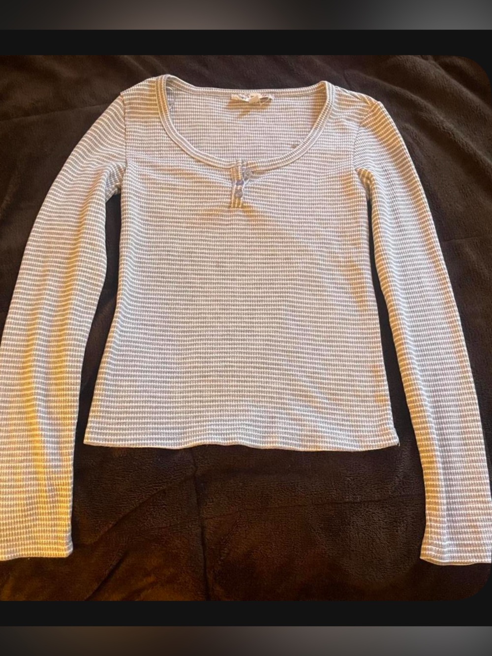 Pink Republic Cream Ribbed Henley Sweater Top